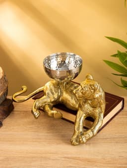 Сувенир с чашей «Пантера», 28×20.5×13 см, алюминий