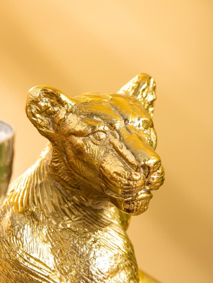 Сувенир с чашей «Пантера», 28×20.5×13 см, алюминий