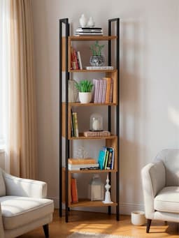 Стеллаж напольный открытый «СТ401», с полками, 486×296×1850 мм, цвет дуб делано