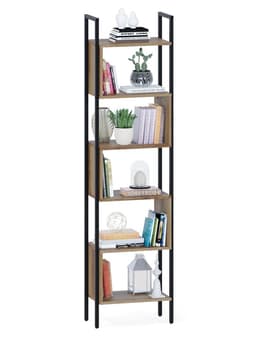 Стеллаж напольный открытый «СТ401», с полками, 486×296×1850 мм, цвет дуб делано