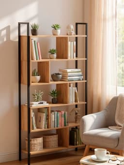 Стеллаж напольный открытый «СТ403», с полками, 940×296×1850 мм, цвет дуб сонома