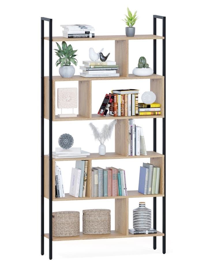 Стеллаж напольный открытый «СТ403», с полками, 940×296×1850 мм, цвет дуб сонома