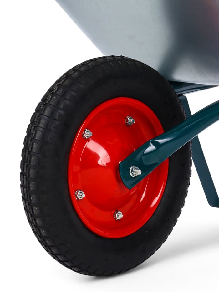 Тачка садовая, 1 пневмоколесо: груз/п 130 кг, объем 65 л, кузов 0.6 мм