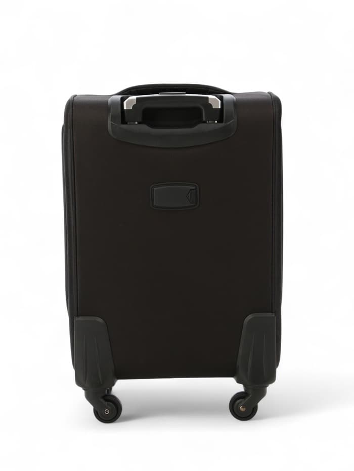 Чемодан на колёсах маленький 45 л (S), на молнии, с увеличением, кодовый замок, 4 колеса, чёрный