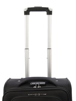 Чемодан на колёсах маленький 45 л (S), на молнии, с увеличением, кодовый замок, 4 колеса, чёрный