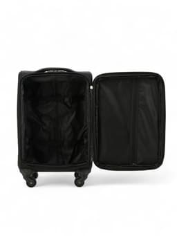 Чемодан на колёсах маленький 45 л (S), на молнии, с увеличением, кодовый замок, 4 колеса, чёрный