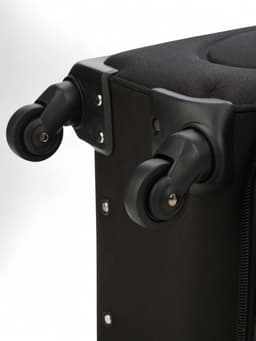 Чемодан на колёсах маленький 45 л (S), на молнии, с увеличением, кодовый замок, 4 колеса, чёрный