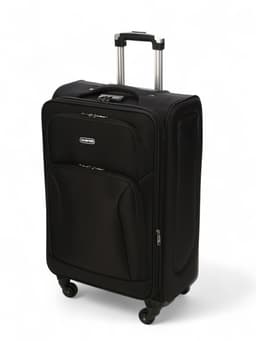Чемодан на колёсах средний 72 л (M), на молнии, с увеличением, кодовый замок, 4 колеса, чёрный