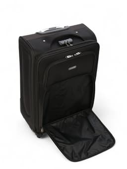 Чемодан на колёсах средний 72 л (M), на молнии, с увеличением, кодовый замок, 4 колеса, чёрный