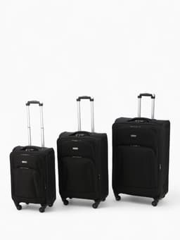 Чемодан на колёсах средний 72 л (M), на молнии, с увеличением, кодовый замок, 4 колеса, чёрный