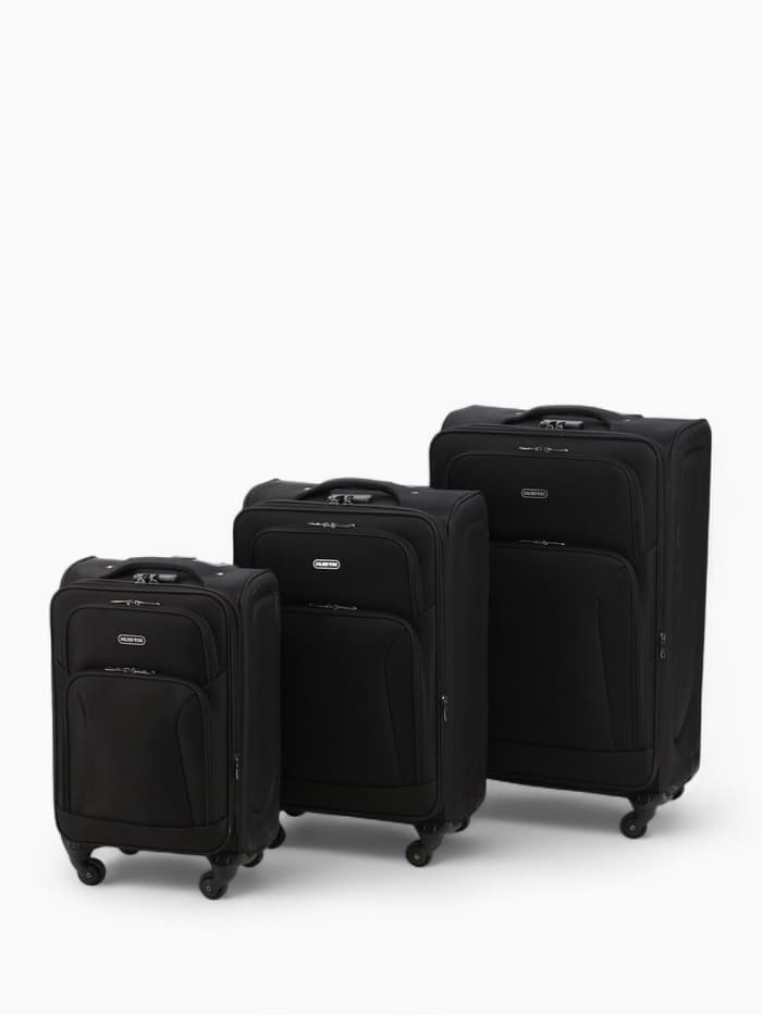 Чемодан на колёсах средний 72 л (M), на молнии, с увеличением, кодовый замок, 4 колеса, чёрный