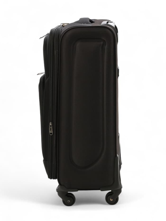 Чемодан на колёсах средний 72 л (M), на молнии, с увеличением, кодовый замок, 4 колеса, чёрный