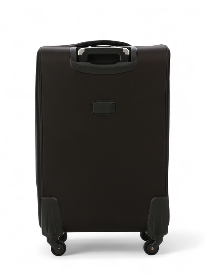 Чемодан на колёсах средний 72 л (M), на молнии, с увеличением, кодовый замок, 4 колеса, чёрный