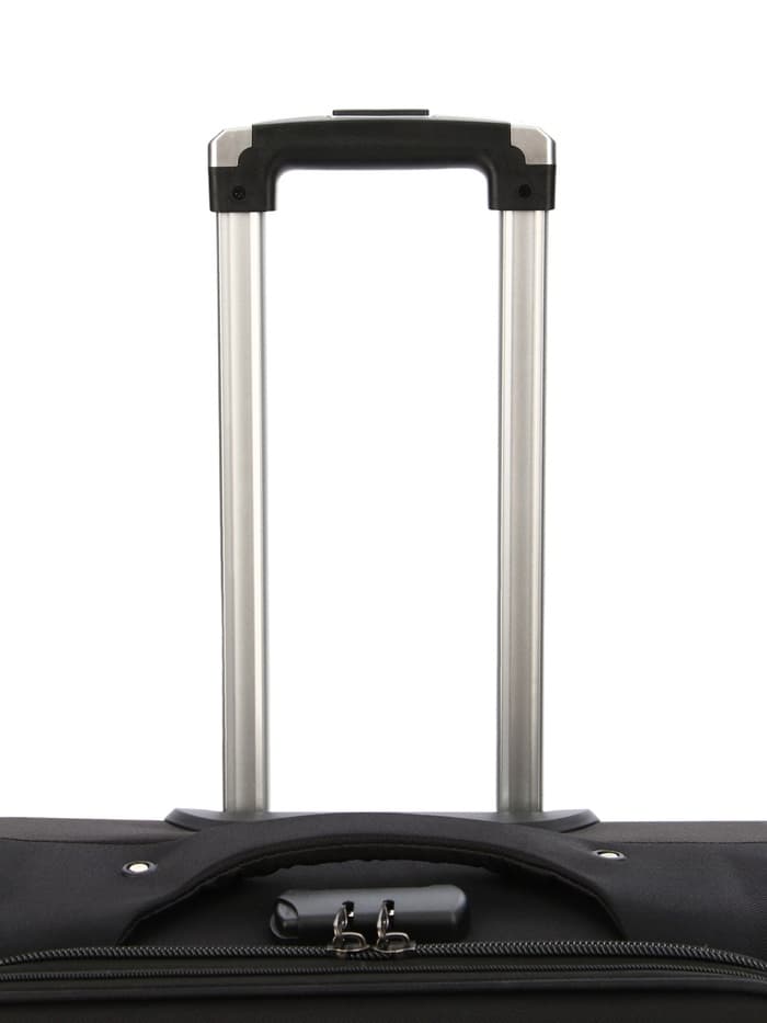 Чемодан на колёсах средний 72 л (M), на молнии, с увеличением, кодовый замок, 4 колеса, чёрный