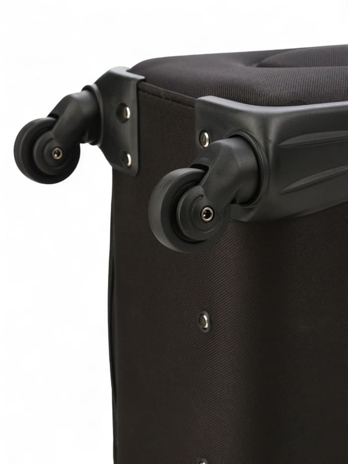 Чемодан на колёсах средний 72 л (M), на молнии, с увеличением, кодовый замок, 4 колеса, чёрный