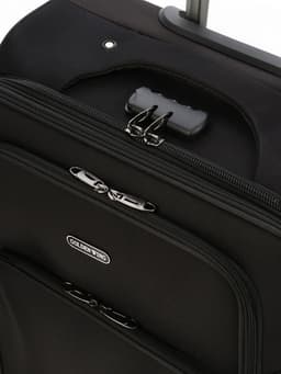 Чемодан на колёсах средний 72 л (M), на молнии, с увеличением, кодовый замок, 4 колеса, чёрный