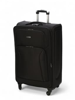 Чемодан на колёсах большой 97 л (L), на молнии, с увеличением, кодовый замок, 4 колеса, чёрный
