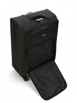Чемодан на колёсах большой 97 л (L), на молнии, с увеличением, кодовый замок, 4 колеса, чёрный