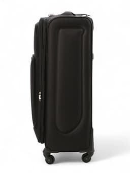 Чемодан на колёсах большой 97 л (L), на молнии, с увеличением, кодовый замок, 4 колеса, чёрный