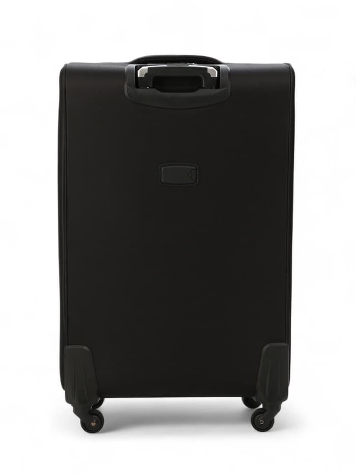 Чемодан на колёсах большой 97 л (L), на молнии, с увеличением, кодовый замок, 4 колеса, чёрный