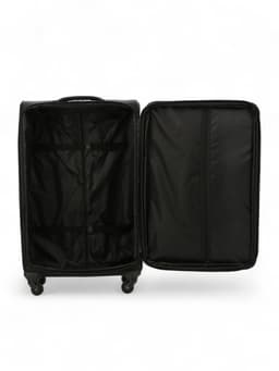 Чемодан на колёсах большой 97 л (L), на молнии, с увеличением, кодовый замок, 4 колеса, чёрный