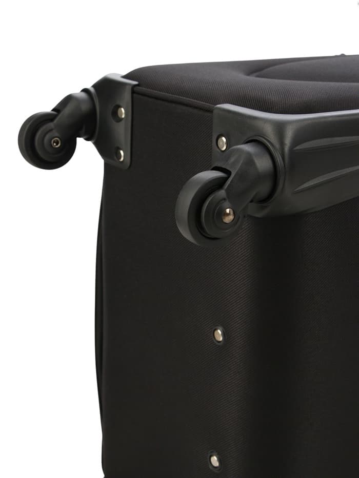 Чемодан на колёсах большой 97 л (L), на молнии, с увеличением, кодовый замок, 4 колеса, чёрный