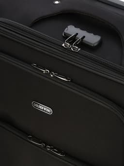 Чемодан на колёсах большой 97 л (L), на молнии, с увеличением, кодовый замок, 4 колеса, чёрный