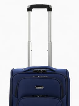 Чемодан на колёсах маленький 45 л (S), на молнии, кодовый замок, 4 колеса, синий