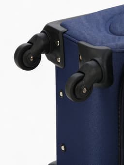 Чемодан на колёсах маленький 45 л (S), на молнии, кодовый замок, 4 колеса, синий