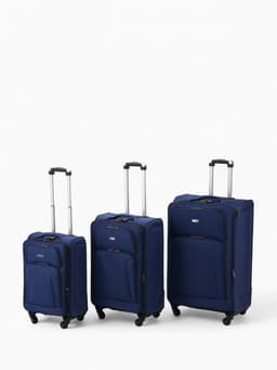 Чемодан на колёсах средний 72 л (M), на молнии, кодовый замок, 4 колеса, синий