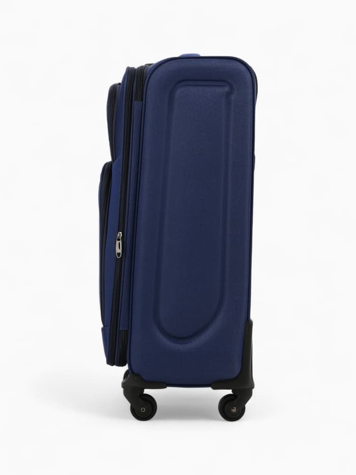 Чемодан на колёсах средний 72 л (M), на молнии, кодовый замок, 4 колеса, синий