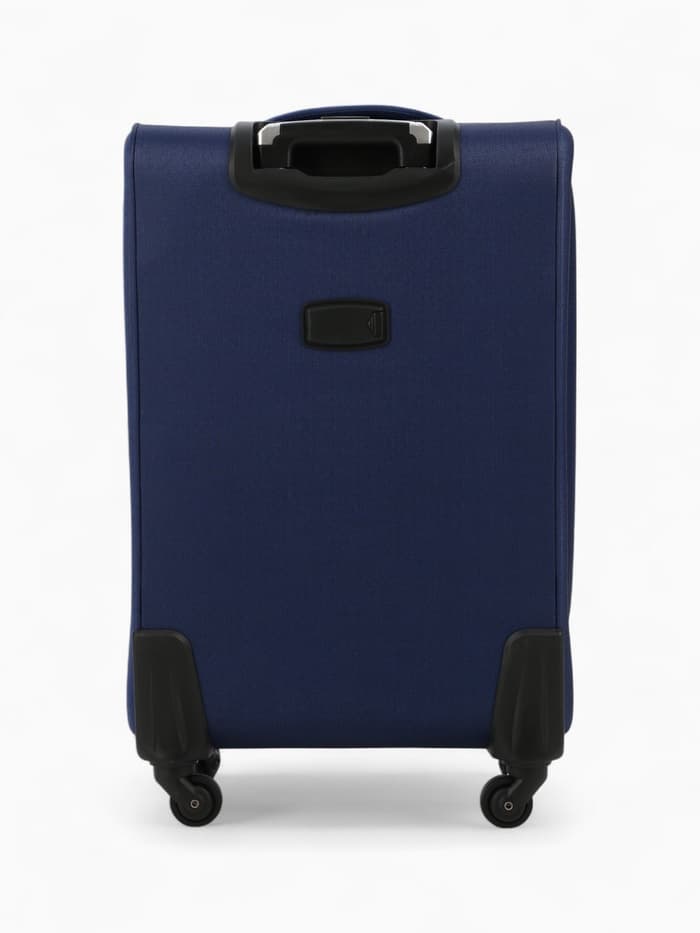 Чемодан на колёсах средний 72 л (M), на молнии, кодовый замок, 4 колеса, синий