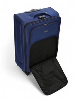 Чемодан на колёсах большой 97 л (L), на молнии, кодовый замок, 4 колеса, синий