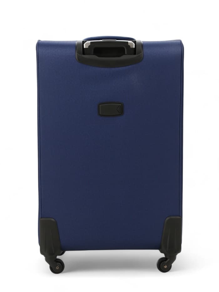 Чемодан на колёсах большой 97 л (L), на молнии, кодовый замок, 4 колеса, синий
