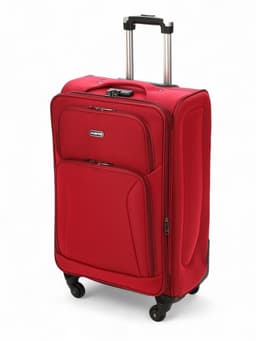 Чемодан на колёсах средний 72 л (M), на молнии, с увеличением, кодовый замок, 4 колеса, красный