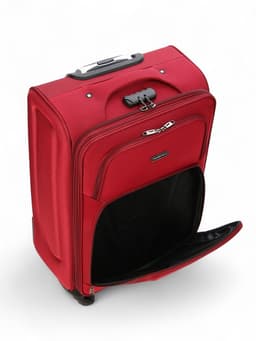 Чемодан на колёсах средний 72 л (M), на молнии, с увеличением, кодовый замок, 4 колеса, красный