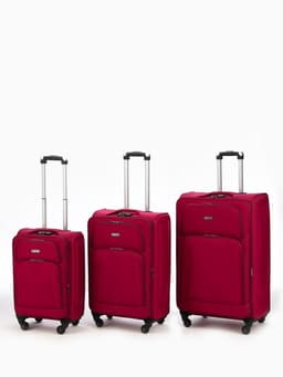 Чемодан на колёсах средний 72 л (M), на молнии, с увеличением, кодовый замок, 4 колеса, красный