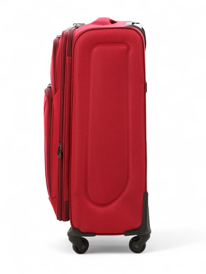 Чемодан на колёсах средний 72 л (M), на молнии, с увеличением, кодовый замок, 4 колеса, красный