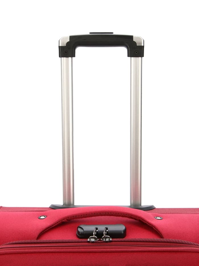 Чемодан на колёсах средний 72 л (M), на молнии, с увеличением, кодовый замок, 4 колеса, красный