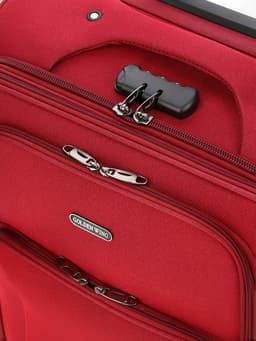 Чемодан на колёсах средний 72 л (M), на молнии, с увеличением, кодовый замок, 4 колеса, красный