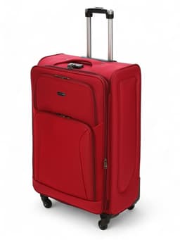 Чемодан на колёсах большой 97 л (L), на молнии, с увеличением, кодовый замок, 4 колеса, красный