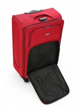 Чемодан на колёсах большой 97 л (L), на молнии, с увеличением, кодовый замок, 4 колеса, красный