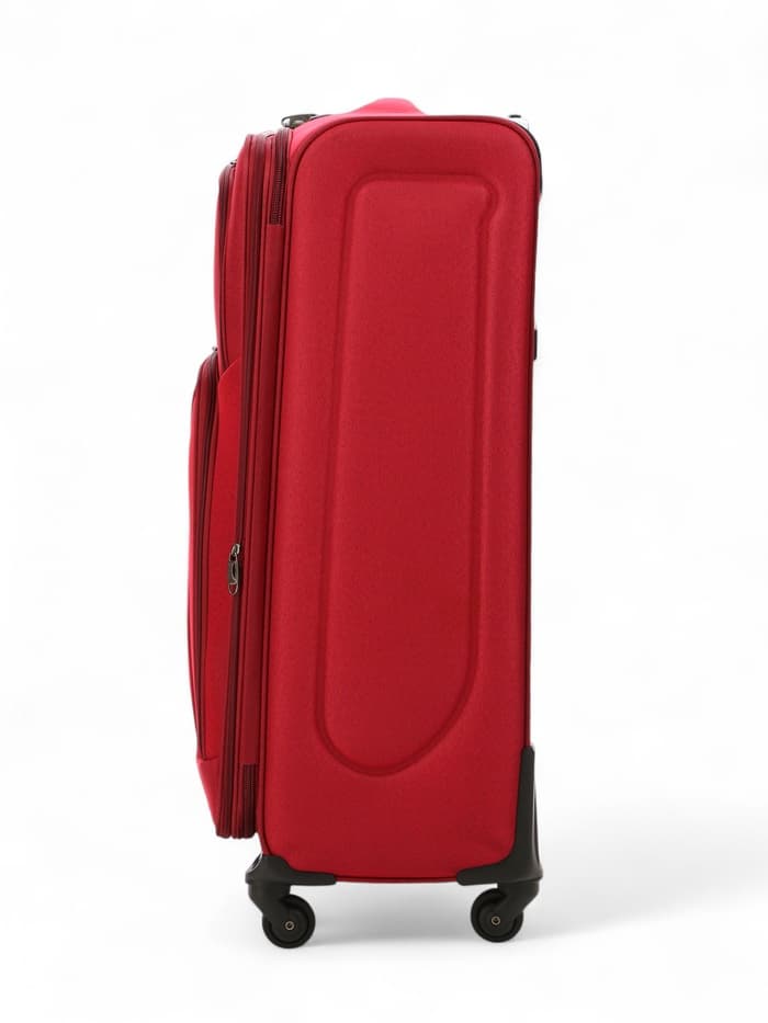 Чемодан на колёсах большой 97 л (L), на молнии, с увеличением, кодовый замок, 4 колеса, красный