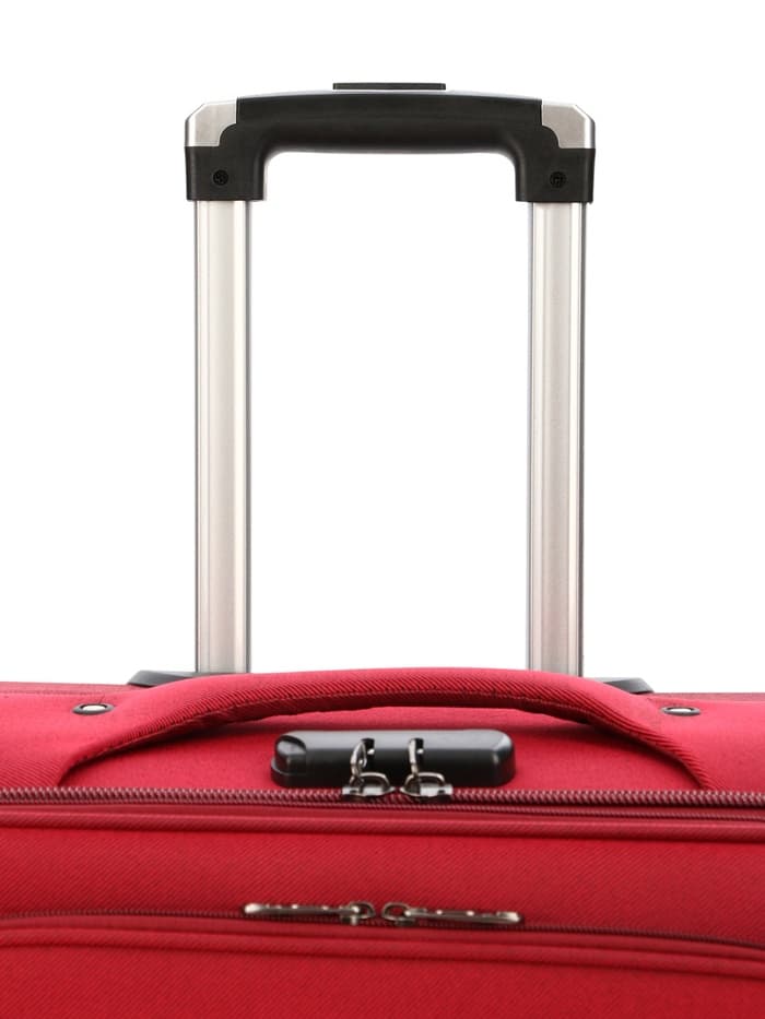 Чемодан на колёсах большой 97 л (L), на молнии, с увеличением, кодовый замок, 4 колеса, красный