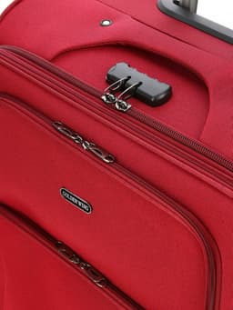 Чемодан на колёсах большой 97 л (L), на молнии, с увеличением, кодовый замок, 4 колеса, красный