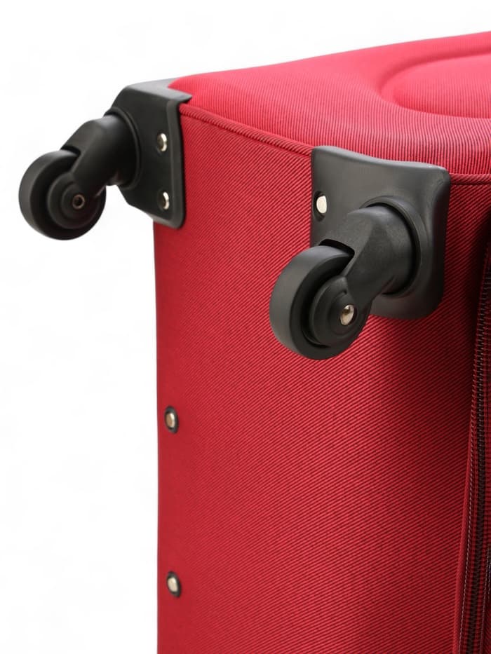 Чемодан на колёсах большой 97 л (L), на молнии, с увеличением, кодовый замок, 4 колеса, красный