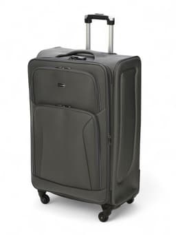 Чемодан на колёсах большой 97 л (L), на молнии, с увеличением, кодовый замок, 4 колеса, серый