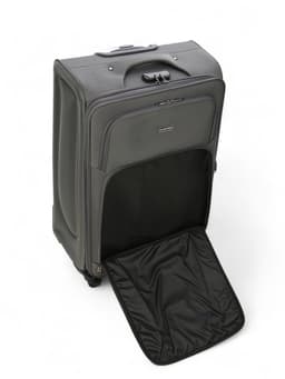 Чемодан на колёсах большой 97 л (L), на молнии, с увеличением, кодовый замок, 4 колеса, серый