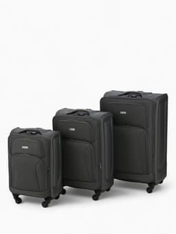 Чемодан на колёсах большой 97 л (L), на молнии, с увеличением, кодовый замок, 4 колеса, серый