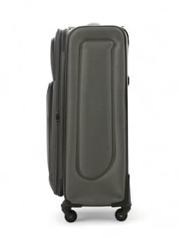 Чемодан на колёсах большой 97 л (L), на молнии, с увеличением, кодовый замок, 4 колеса, серый